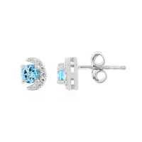 Swiss Blue Topaz Silver Earrings