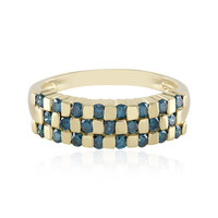 9K I2 Blue Diamond Gold Ring (de Melo)
