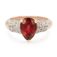 Cherry Topaz Silver Ring