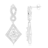 White Sapphire Silver Earrings