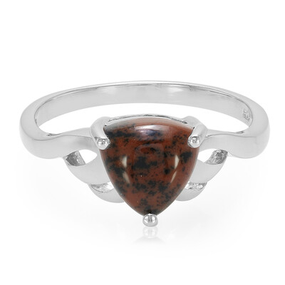 Mahogany Obsidian Silver Ring
