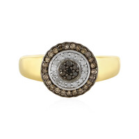 I4 Champagne Diamond Silver Ring