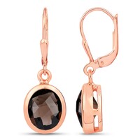 Smoky Quartz Silver Earrings