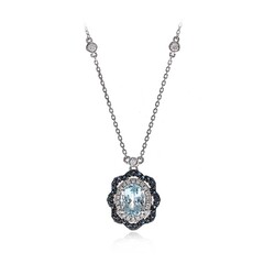 14K AAA Brazilian Aquamarine Gold Necklace (CIRARI)