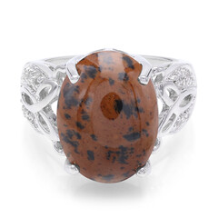Mahogany Obsidian Silver Ring