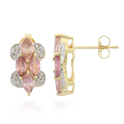 18K Unheated Padparadscha Sapphire Gold Earrings (AMAYANI)