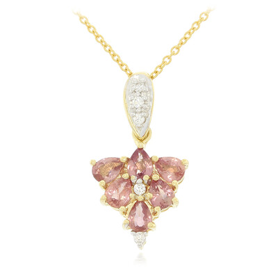 18K Unheated Padparadscha Sapphire Gold Necklace (AMAYANI)