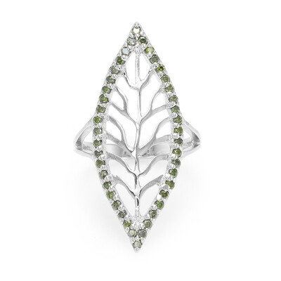 Fancy Diamond Silver Ring