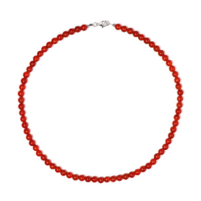 Red Onyx Silver Necklace