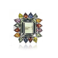 Green Amethyst Silver Ring