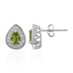 Burmese Peridot Silver Earrings