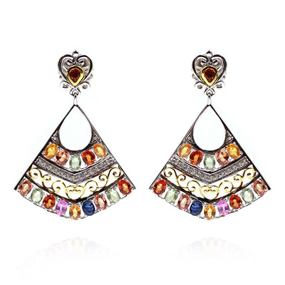 Fancy Sapphire Silver Earrings (Dallas Prince Designs)
