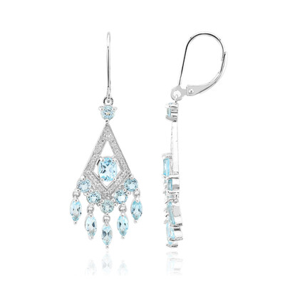 Sky Blue Topaz Silver Earrings