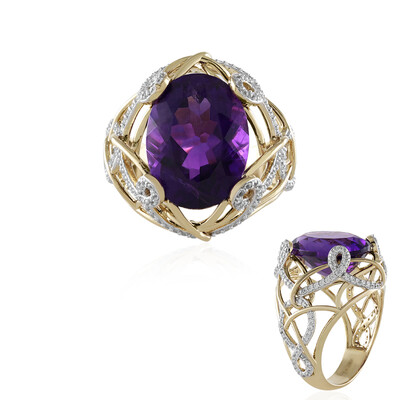 9K Zambian Amethyst Gold Ring (SUHANA)