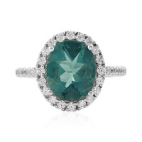 Belgian Teal Fluorite Silver Ring