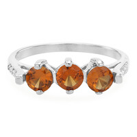 Hessonite Garnet Silver Ring