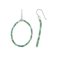 Emerald Silver Earrings