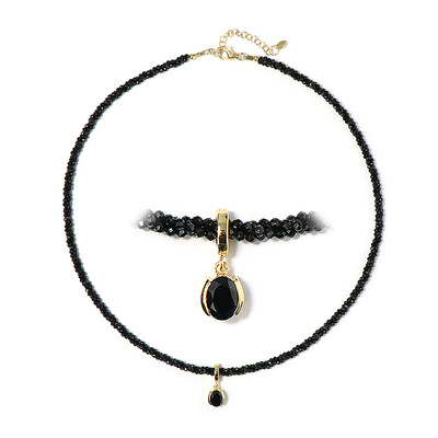 Black Spinel Silver Necklace