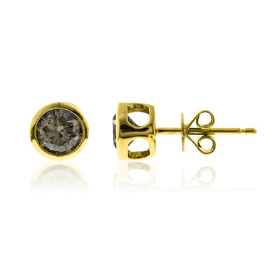 14K SI2 Brown Diamond Gold Earrings (CIRARI)