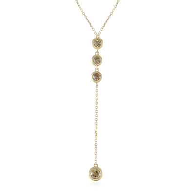 9K I2 Champagne Diamond Gold Necklace