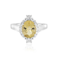 Yellow Beryl Silver Ring (Adela Silber)