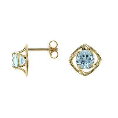 9K Sky Blue Topaz Gold Earrings (dagen)