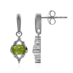 Burmese Peridot Silver Earrings