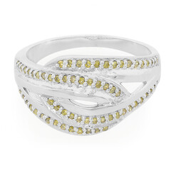 Fancy Diamond Silver Ring