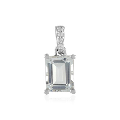 White Topaz Silver Pendant