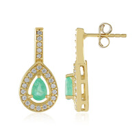 Russian Emerald Silver Earrings