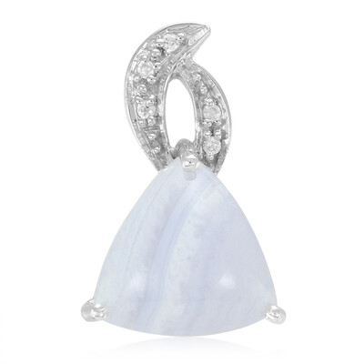 Blue Lace Agate Silver Pendant