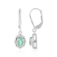Russian Emerald Silver Earrings