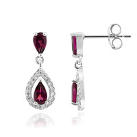 Rhodolite Silver Earrings