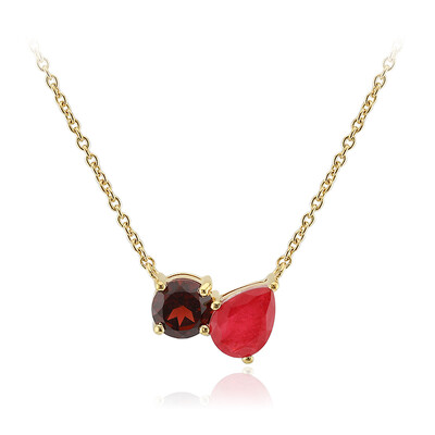Red Pastel Quartz Silver Necklace
