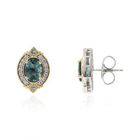 Caribbean Teal Fluorite Silver Earrings (Dallas Prince Designs)