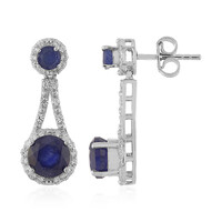 Madagascar Blue Sapphire Silver Earrings