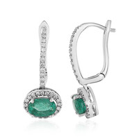 18K Zambian Emerald Gold Earrings