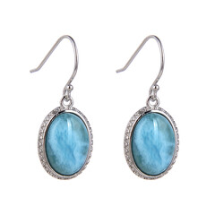 Larimar Silver Earrings