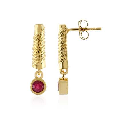 Mozambique Ruby Silver Earrings