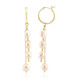 Orange Freshwater Pearl Silver Earrings (TPC)