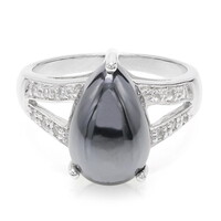 Black Hematite Silver Ring