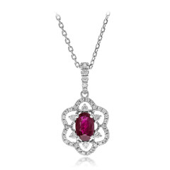 14K AAA Mozambique Ruby Gold Necklace (CIRARI)
