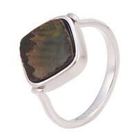 Ammolite Silver Ring