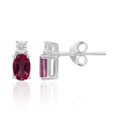 Pink Topaz Silver Earrings
