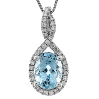10K Brazilian Aquamarine Gold Necklace