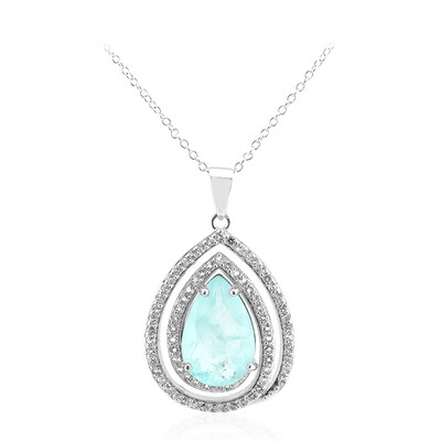 Blue Pastel Quartz Silver Necklace