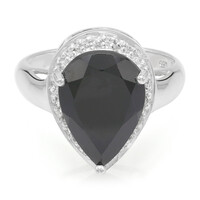 Black Spinel Silver Ring