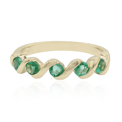 14K Zambian Emerald Gold Ring