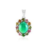 Green Ethopian Opal Silver Pendant
