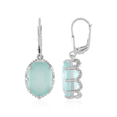 Aqua Chalcedony Silver Earrings